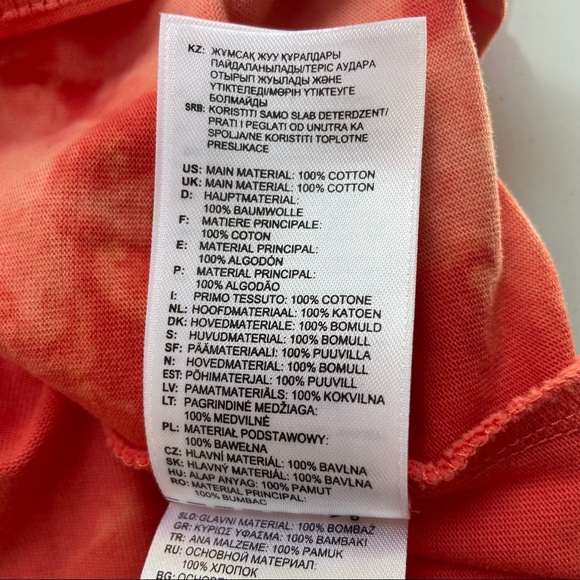 Adidas Originals Men’s Tie-Dye Tee Size S Trefoil Logo Trace Scarlet  Cotton - Picture 5 of 5